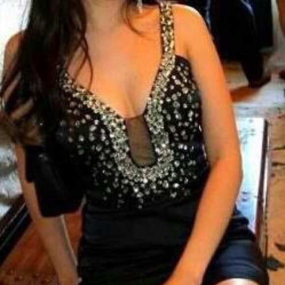 Gorgeous Black Bejeweled Dress
