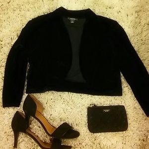 Black Velvet Cropped Evening Jacket