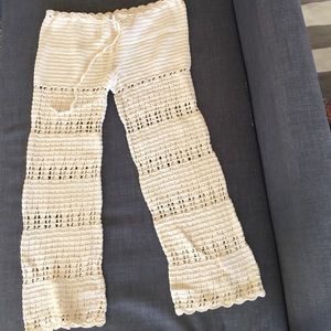 Crochet drawstring pants