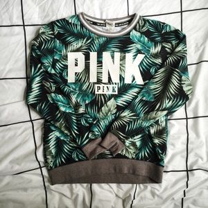 Victoria's Secret PINK tropical leaf sweatshirt