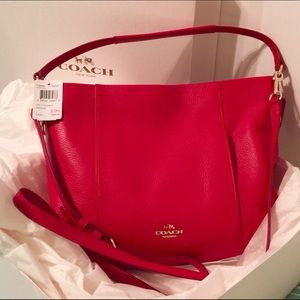 Coach Isabelle red cross body bag
