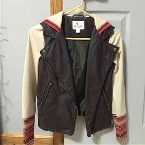 Moto brown leather jacket