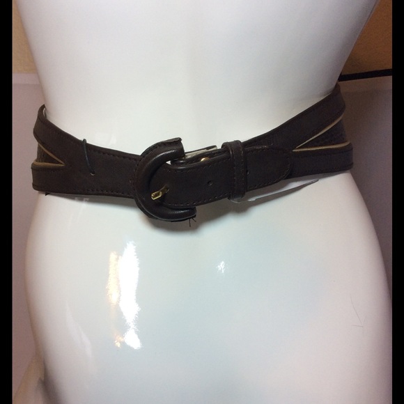 JLynch Brown With Gold Trim Watersnake Belt