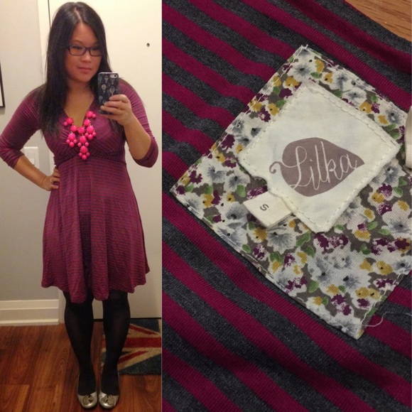 SOLD •• Anthropologie Torsade Jersey striped dress - Picture 3 of 4