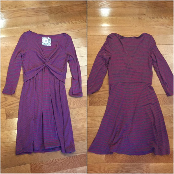 SOLD •• Anthropologie Torsade Jersey striped dress - Picture 4 of 4