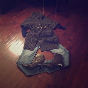 Ann Taylor loft cable knit sweater coat