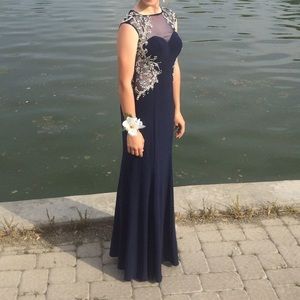 Blush Prom Navy Prom Dress