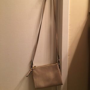 Tan Suede Crossbody bag.