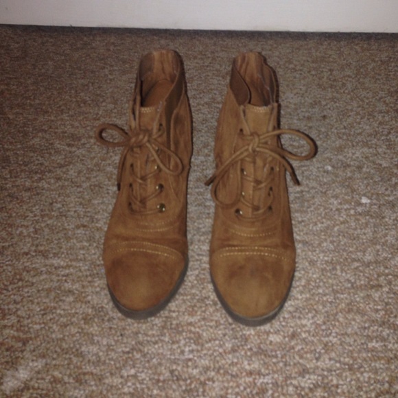 Madden Girl suede wedge booties