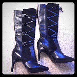 Black leather boots NWT