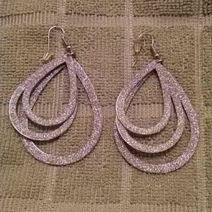 Silver sparkly earrings