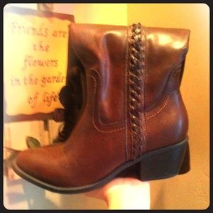 Brown genuine leather boots