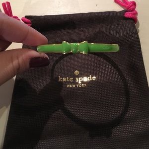 NWOT Kate Spade Lime Green Enamel Bow Bangle