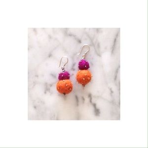 Wool Felt Ball Earrings