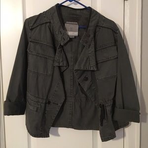 ANTHROPOLOGIE grey cropped jacket