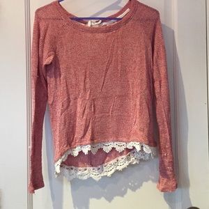 Knit Top with Lace Detail