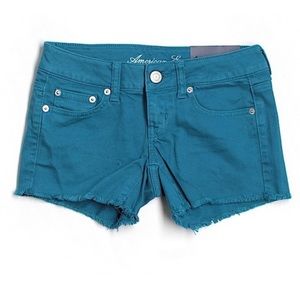 Blue cutoff jean shorts