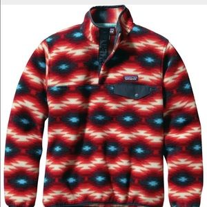 Patagonia-red blue and white tribal