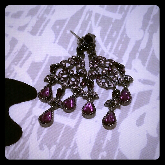 Beautiful purple dangle earrings