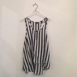 Silky racerback vertical striped tank top