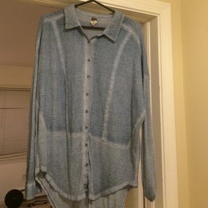 Button up relaxed free people top