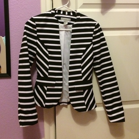Black and white blazer