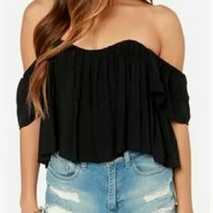 Black off the shoulders top