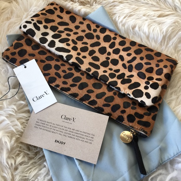 SOLD Clare V. Vivier Leopard Foldover Clutch - Picture 2 of 4