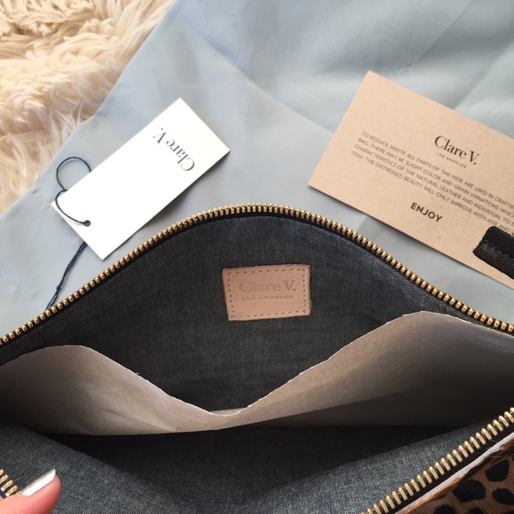 SOLD Clare V. Vivier Leopard Foldover Clutch - Picture 4 of 4