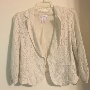 White lace blazer