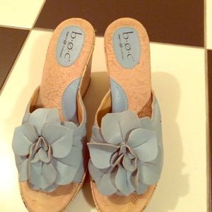 Women's BOC BORN LEATHER SLIDE SANDALS SIZE 8 M/W