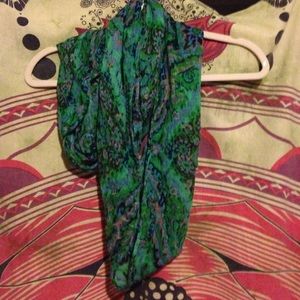 JCrew green and blue pattern scarf