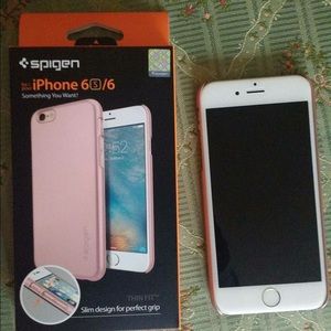 iPhone 6/6s rose gold hard pink case