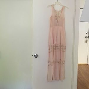 ASTR long blush lace dress