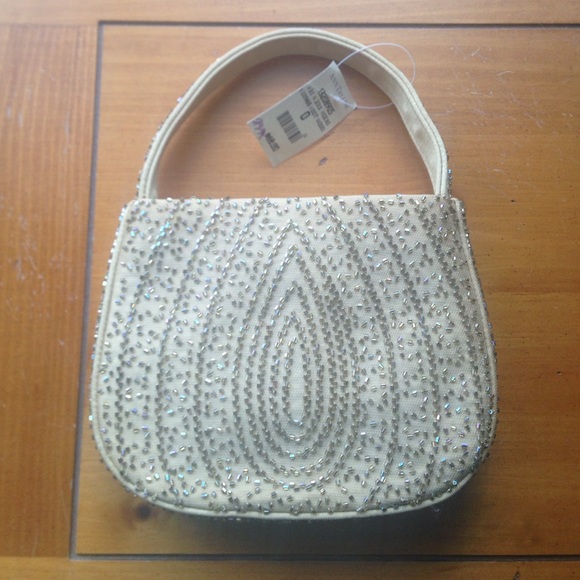 Gold beaded hand purse