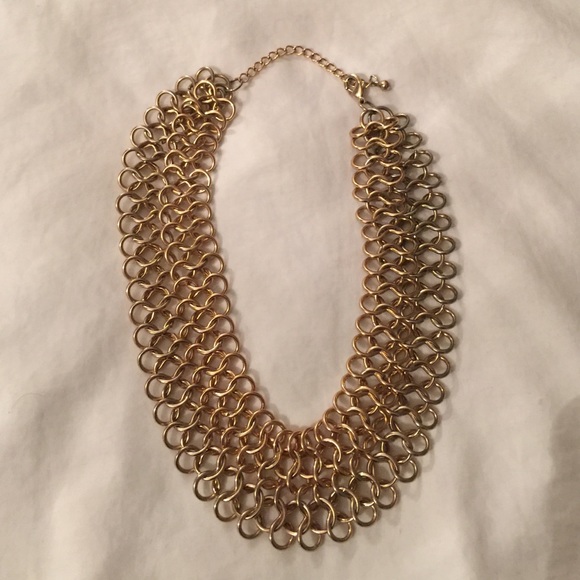 Gold chain statement necklace