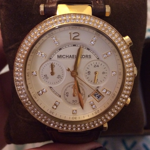 Michael Kors Accessories - Michael Kors 'Parker' Chronograph Leather Watch