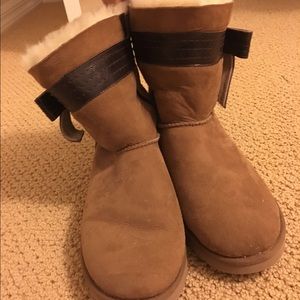 Ugg boots with bow on side