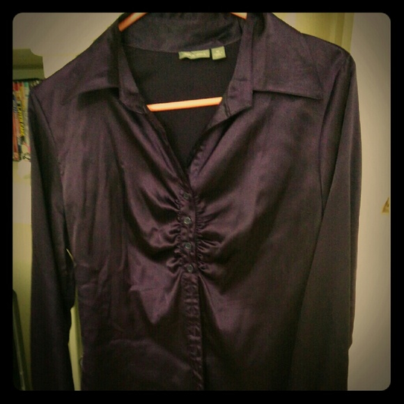 Satin Plum button up shirt