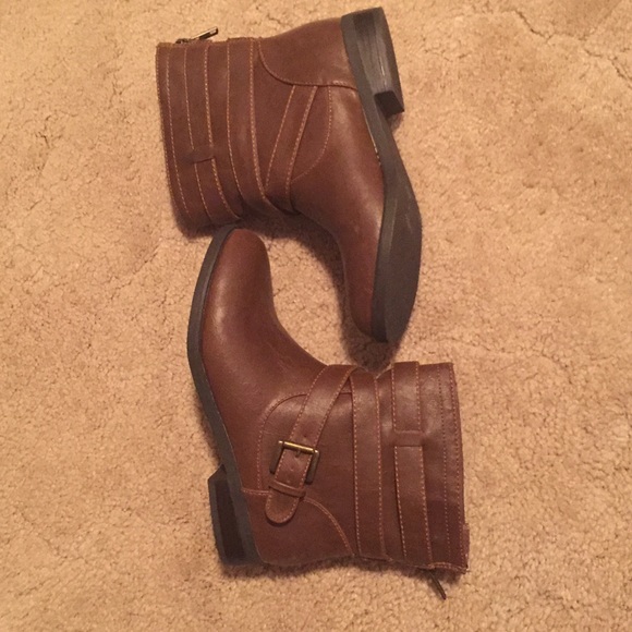 Cognac Strappy Short Flat Booties by JustFab