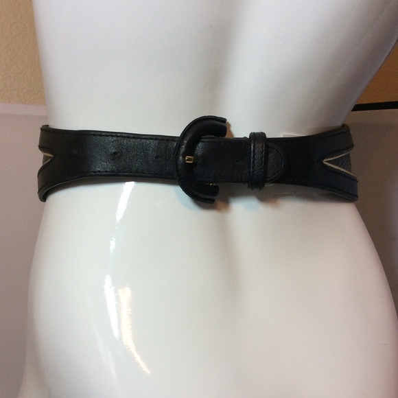 JLynch Black With Gold Trim Watersnake Belt