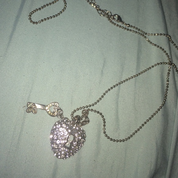 Long Heart Lock and Key necklace