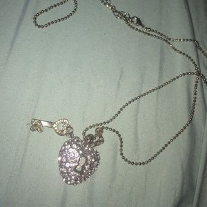 Long Heart Lock and Key necklace