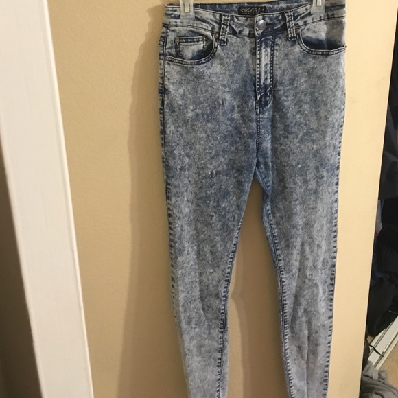 Acid washed pants (high waisted)
