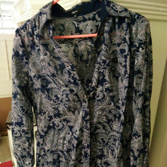 Express Paisley button down shirt/tunic/shirt dres