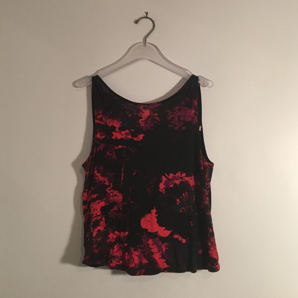 silence + noise art print tank w/ low draped back - Picture 1 of 4