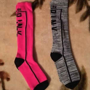 2 pairs of PINK long tube socks