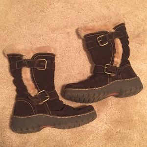 Brown Suede Cold Weather Snow Boots
