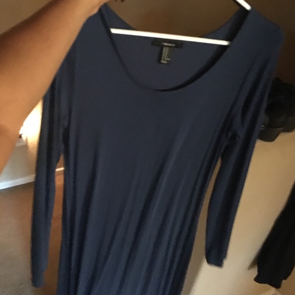 Dark long blue dress