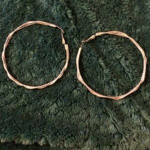 Large hoop braided earrings